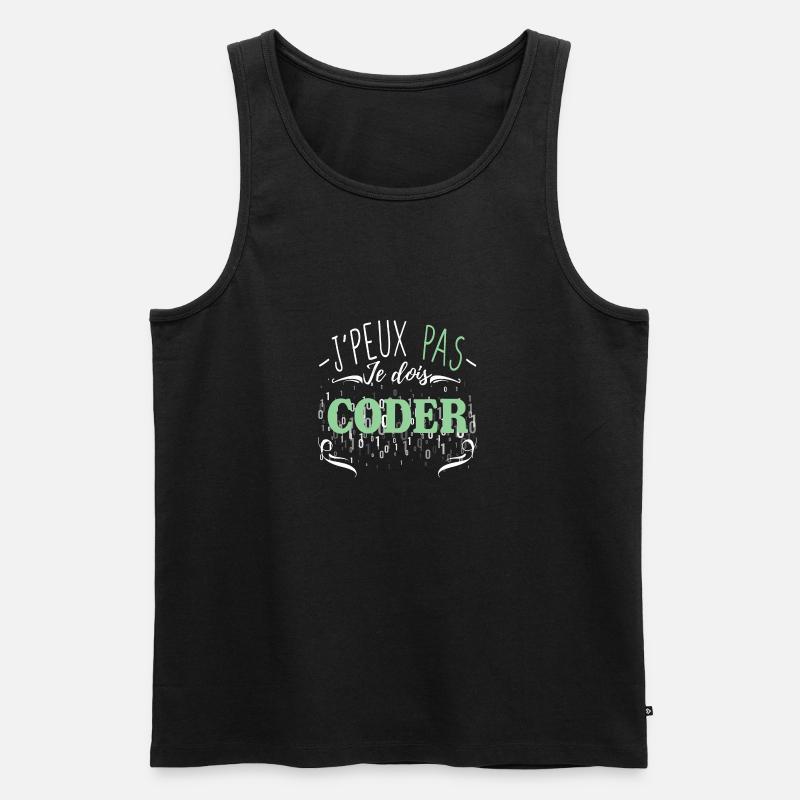 J'peux pas de dois coder - Débardeur bio Premium Homme - noir