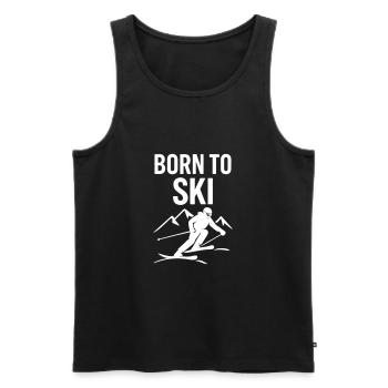Born to Ski Cadeau passion skieur skieuse - Débardeur bio Premium Homme - noir - Devant - Michal (187cm)