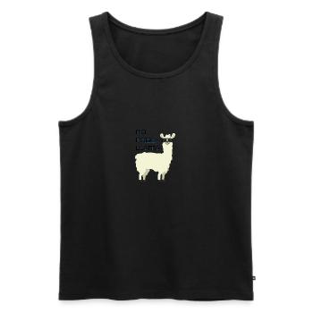 No Problama Lama Lustiger Spruch Alpaka Geschenk - Männer Premium Bio Tank Top - Schwarz - Vorne - AI Model Male 178 light (178cm)