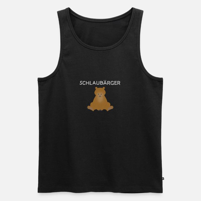 Bär - Schlaubärger - Männer Premium Bio Tank Top - Schwarz