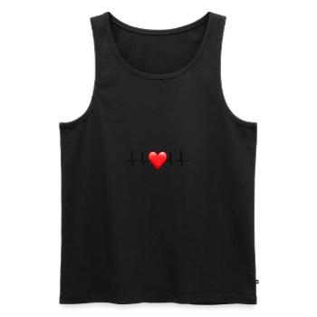 Herz Schlag Emoticon Emoji Ekg Herzschlag Artzt - Débardeur bio Premium Homme - noir - Devant - Michal (187cm)