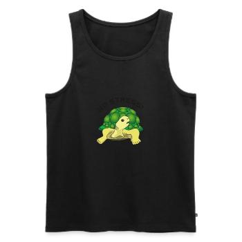 no stress - Men's Premium Organic Tank Top - black - Front - AI Model Male 178 light (178cm)