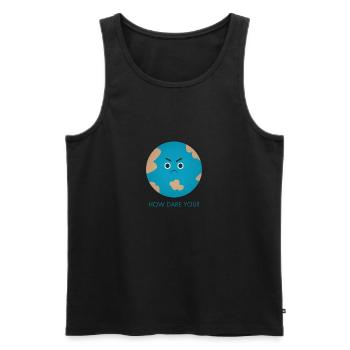 How Dare You | Greta - Men's Premium Organic Tank Top - black - Front - AI Model Male 178 light (178cm)