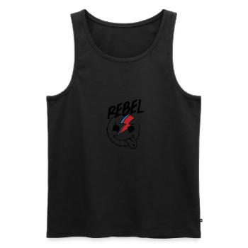 Smilie Rebel Rebellious - Men's Premium Organic Tank Top - black - Front - AI Model Male 178 light (178cm)