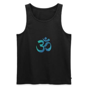 Om mandala blue - Men's Premium Organic Tank Top - black - Front - AI Model Male 178 light (178cm)