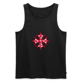 Occitan Heart Cross - Men's Premium Organic Tank Top - black - Front - AI Model Male 178 light (178cm)