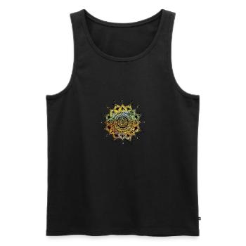 Mandala - Männer Premium Bio Tank Top - Schwarz - Vorne - Michal (187cm)