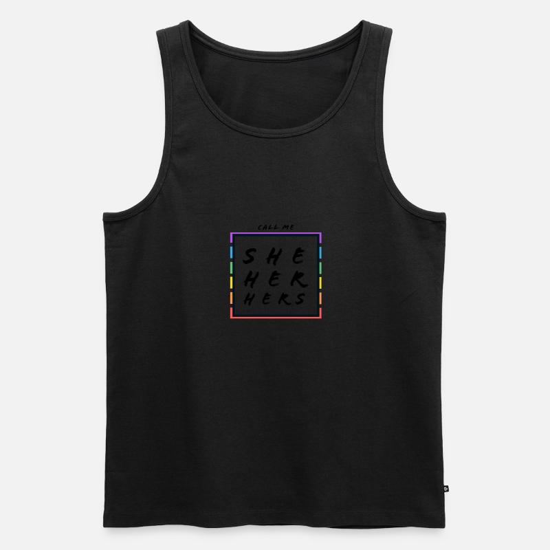 Pride - she, her, hers - Männer Premium Bio Tank Top - undefined