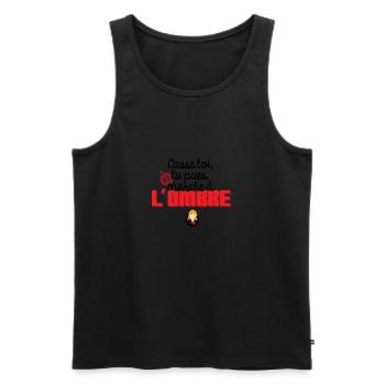 Casse toi tu pues et marche à l'ombre - Débardeur bio Premium Homme - noir - Devant - Michal (187cm)