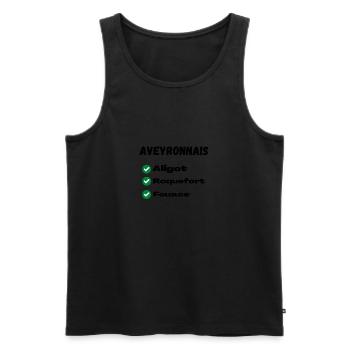 t-shirt Aveyronnais personnalisé cadeau - Débardeur bio Premium Homme - noir - Devant - Michal (187cm)