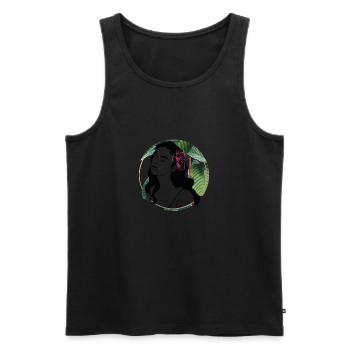Yoga Meditation Spiritual Wellness Spirituality - Men's Premium Organic Tank Top - black - Front - Michal (187cm)