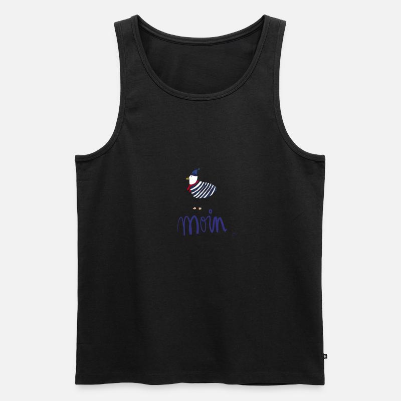 Moin Möwe Ringelshirt - Männer Premium Bio Tank Top - undefined