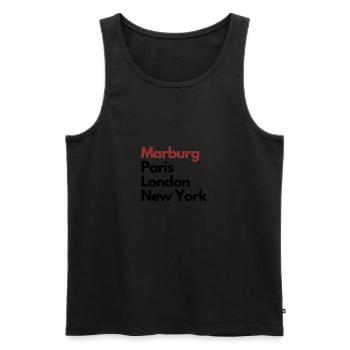 Metropole Marburg - Männer Premium Bio Tank Top - Schwarz - Vorne - Michal (187cm)
