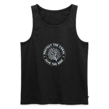 Protéger le corail Cadeau Save the Reef - Débardeur bio Premium Homme - noir - Devant - AI Model Male 178 light (178cm)