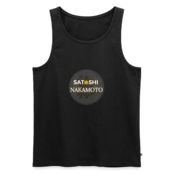 Satoshi Nakamoto Bitcoin - Männer Premium Bio Tank Top - Schwarz - Vorne - AI Model Male 178 light (178cm)