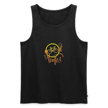 Gute Zeit auf dem Fahrrad... - Männer Premium Bio Tank Top - Schwarz - Vorne - Michal (187cm)