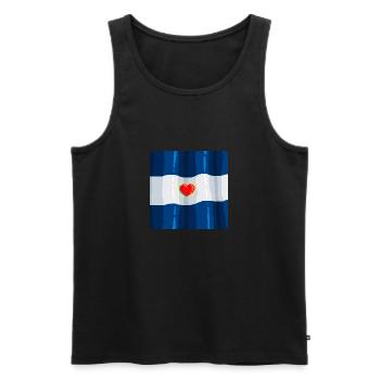 Hinweis Herz - Männer Premium Bio Tank Top - Schwarz - Vorne - Michal (187cm)
