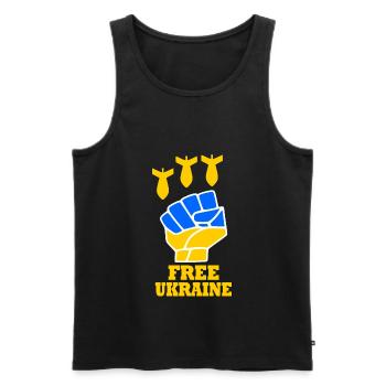 Ukraine - Débardeur bio Premium Homme - noir - Devant - Michal (187cm)