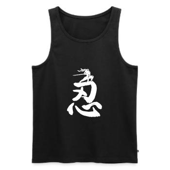 Ninja Japan Signe Chi Haruchi Samurai Kensei - Men's Premium Organic Tank Top - black - Front - AI Model Male 178 light (178cm)