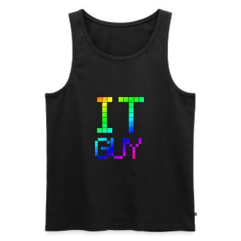 IT GUY | Nerd | Computer | Informatik - Männer Premium Bio Tank Top - Schwarz - Vorne - AI Model Male 178 light (178cm)