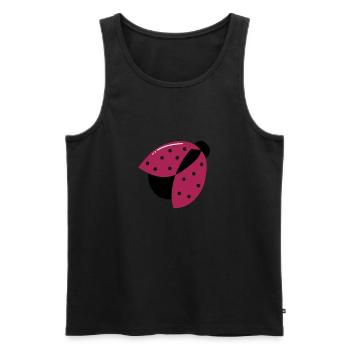 Porte-bonheur coccinelle | Vectorgraphique - Débardeur bio Premium Homme - noir - Devant - Michal (187cm)
