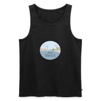 Zürich - Limmatblick - Männer Premium Bio Tank Top - Schwarz - Vorne - Michal (187cm)