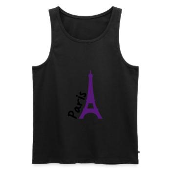 paris voyage - Débardeur bio Premium Homme - noir - Devant - AI Model Male 178 light (178cm)