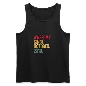 Awesome Since October 2010 10th Birthday - Men's Premium Organic Tank Top - black - Front - AI Model Male 178 light (178cm)