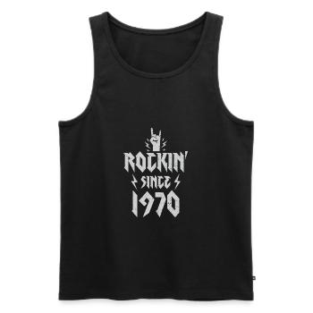 Rockin Since 1970-1970 - Men's Premium Organic Tank Top - black - Front - AI Model Male 178 light (178cm)