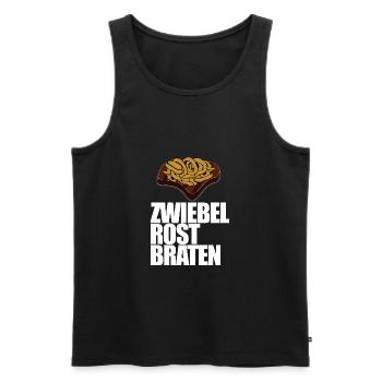 Zwiebelrostbraten, schwäbische Küche, lecker - Männer Premium Bio Tank Top - Schwarz - Vorne - AI Model Male 178 light (178cm)