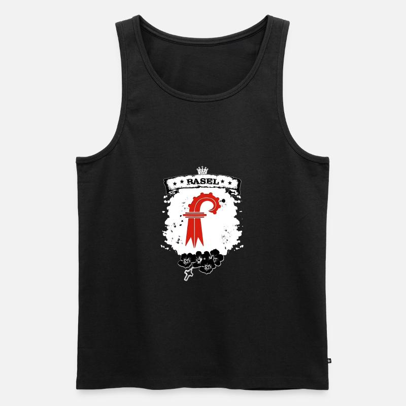Basel Kanton - Männer Premium Bio Tank Top - Schwarz