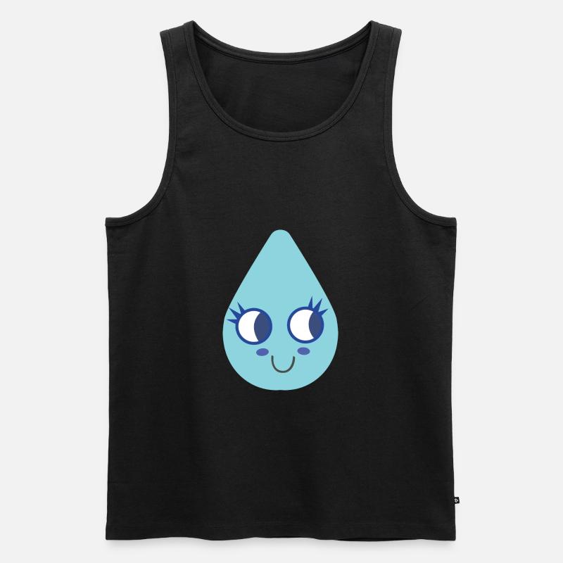 Niedlicher Wassertropfen - Männer Premium Bio Tank Top - Schwarz