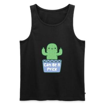 Cute Cactus Can Be A Prick Funny - Men's Premium Organic Tank Top - black - Front - AI Model Male 178 light (178cm)