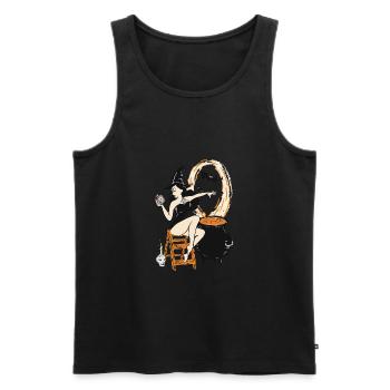 Halloween Witch Pin Up Vintage Retro - Men's Premium Organic Tank Top - black - Front - Michal (187cm)