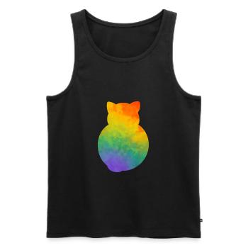 Pride Kitty - Men's Premium Organic Tank Top - black - Front - AI Model Male 178 light (178cm)