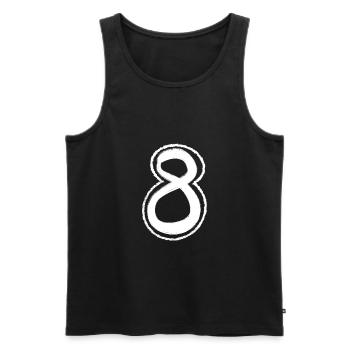 8 Huit chiffres Peint à la main Idée cadeau blanche - Débardeur bio Premium Homme - noir - Devant - AI Model Male 178 light (178cm)
