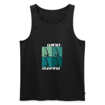 Windsurfing Windsurfer Wellenweiten Wind Wasser - Männer Premium Bio Tank Top - Schwarz - Vorne - AI Model Male 178 light (178cm)