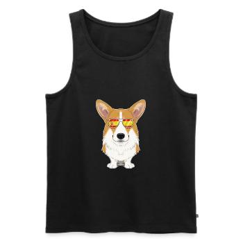 Welsh Corgi I Spain Sunglasses I Spanish Flag - Männer Premium Bio Tank Top - Schwarz - Vorne - AI Model Male 178 light (178cm)