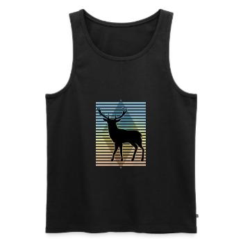 Hirsch - Männer Premium Bio Tank Top - Schwarz - Vorne - AI Model Male 178 light (178cm)