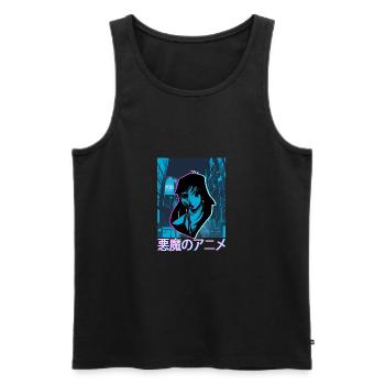 Pastell Goth Manga Vaporwave Mädchen Creepy Anime - Männer Premium Bio Tank Top - Schwarz - Vorne - AI Model Male 178 light (178cm)
