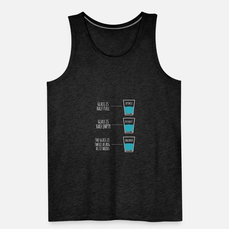 Engineer Humor Optimist Pessimist Engineer Joke Men's Premium Organic Tank Top