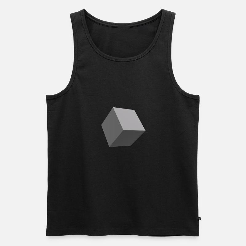 Cube - Männer Premium Bio Tank Top - Schwarz