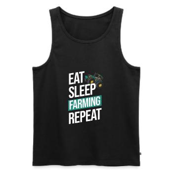 Eating Sleeping Farm Saying - Men's Premium Organic Tank Top - black - Front - Michal (187cm)