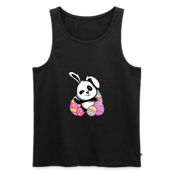 Easter Panda - Men's Premium Organic Tank Top - black - Front - AI Model Male 178 light (178cm)