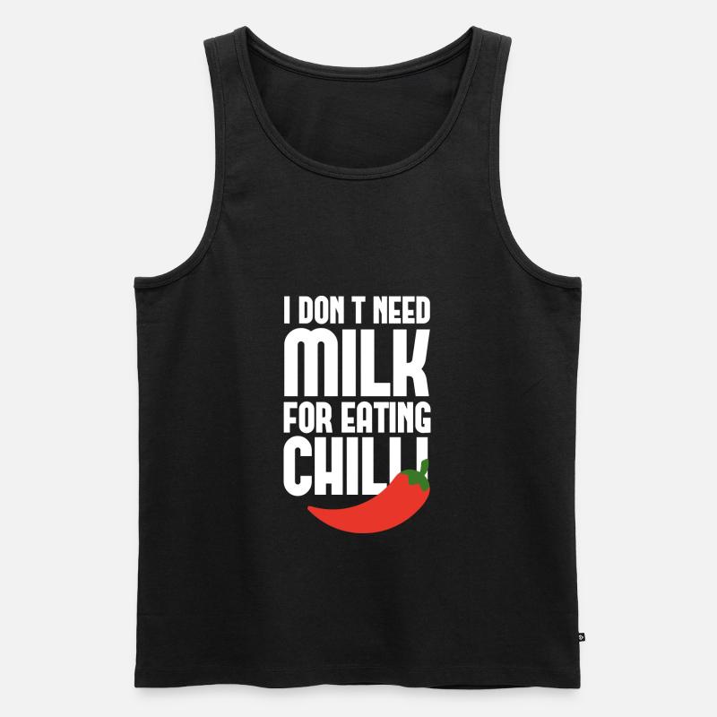 Milch vs Chili - Männer Premium Bio Tank Top - Schwarz
