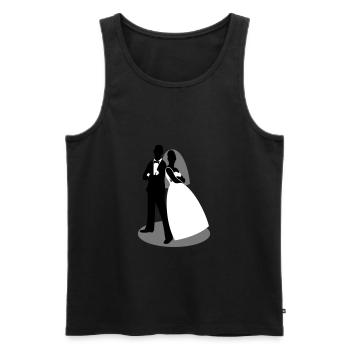 coole Braut und Bräutigam als Silhouette Figuren - Männer Premium Bio Tank Top - Schwarz - Vorne - AI Model Male 178 light (178cm)
