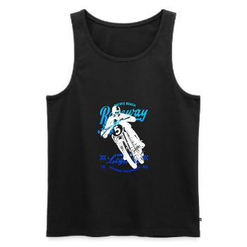 Motorrad Vintage Caferacer - Männer Premium Bio Tank Top - Schwarz - Vorne - AI Model Male 178 light (178cm)