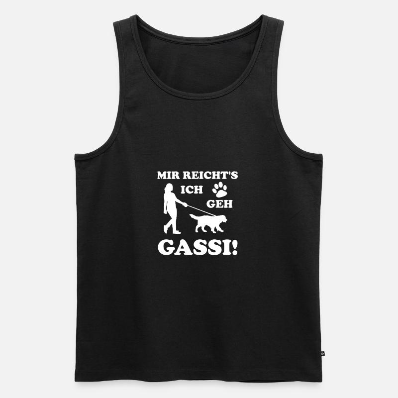 Mir Reichts Ich Geh Gassi - Männer Premium Bio Tank Top - Schwarz