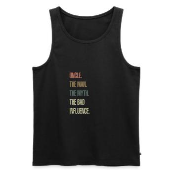 Onkel - Der Schlechte Einfluss - Männer Premium Bio Tank Top - Schwarz - Vorne - AI Model Male 178 light (178cm)