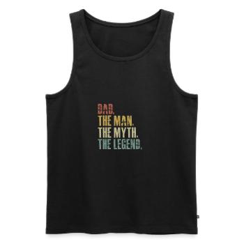DAD THE MAN THE MYTH THE LEGEND VINTAGE - Männer Premium Bio Tank Top - Schwarz - Vorne - Michal (187cm)